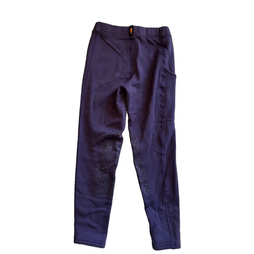 Kerrits Girls Sz Large Purple Fleece Lined Riding Tights Silicone Knee Grip